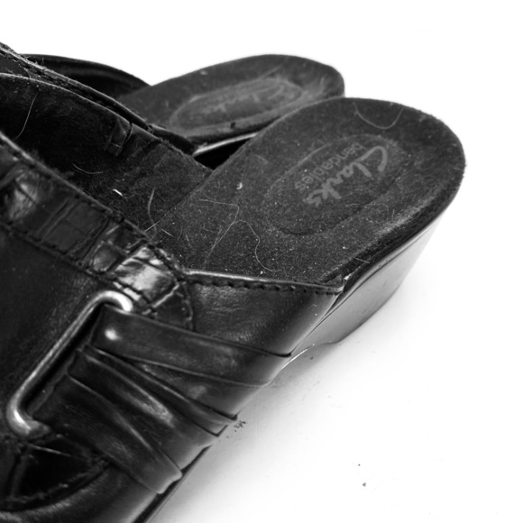 CLARKS BENDABLES Black Mules Clogs Comfort Shoes 7 - Picture 10 of 16
